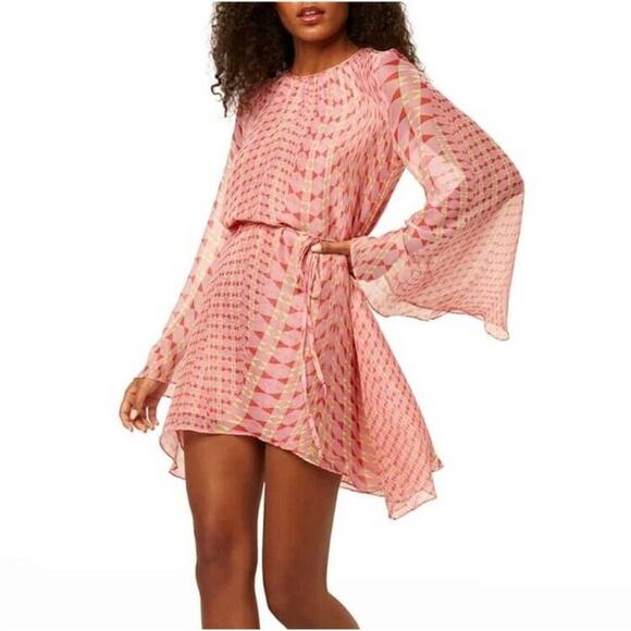 NWT MISA Petra Pink Long Sleeve Mini Dress - Picture 3 of 11